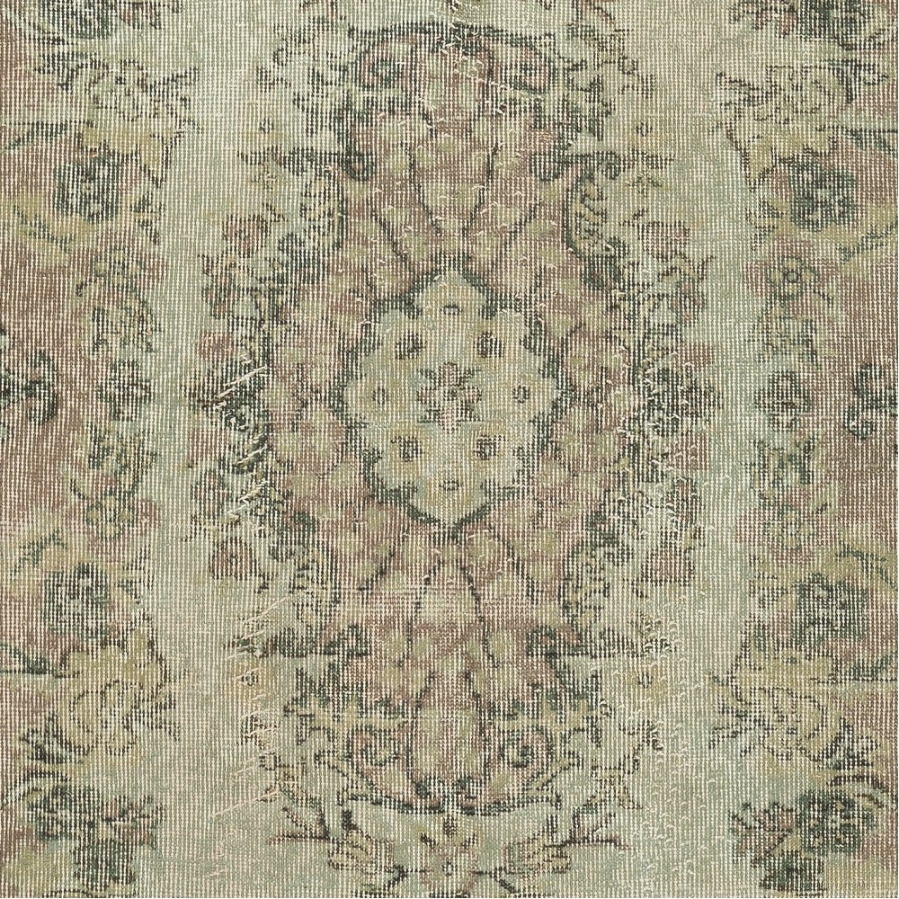 Decorative Hand Knotted Turkish Wool Area Rug in Green Color