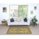 Vintage Turkish Area Rug redyed in Yellow Color for modern interiors
