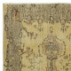 Vintage Turkish Area Rug redyed in Yellow Color for modern interiors