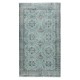 Light Blue Area Rug with Floral Design. Hand-Knotted in Turkey