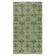 Modern Floral Patterned Area Rug in Green. Hand-Knotted in Turkey