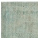 Vintage Handmade Turkish Area Rug Overdyed in Light Blue 4 Modern Interiors