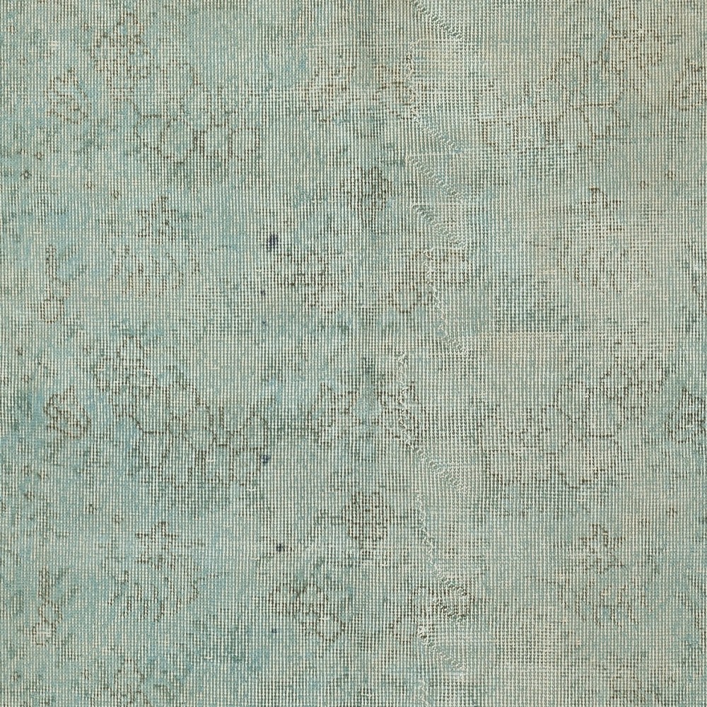 Vintage Handmade Turkish Area Rug Overdyed in Light Blue 4 Modern Interiors