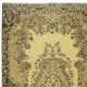 Modern Handmade Anti-bacterial Turkish Rug in Yellow Color, Woolen Floor Covering