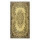 Modern Handmade Anti-bacterial Turkish Rug in Yellow Color, Woolen Floor Covering