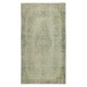 Modern Turkish Floor Rug in Green Color. Hand Knotted Area Rug for Kitchen and Living Room
