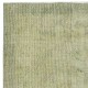 Overdyed Light Green Area Rug. Hand-Knotted in Turkey. Wool pile on cotton foundation