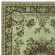 Hand-Knotted Baroque Style Turkish Wool Area Rug in Green