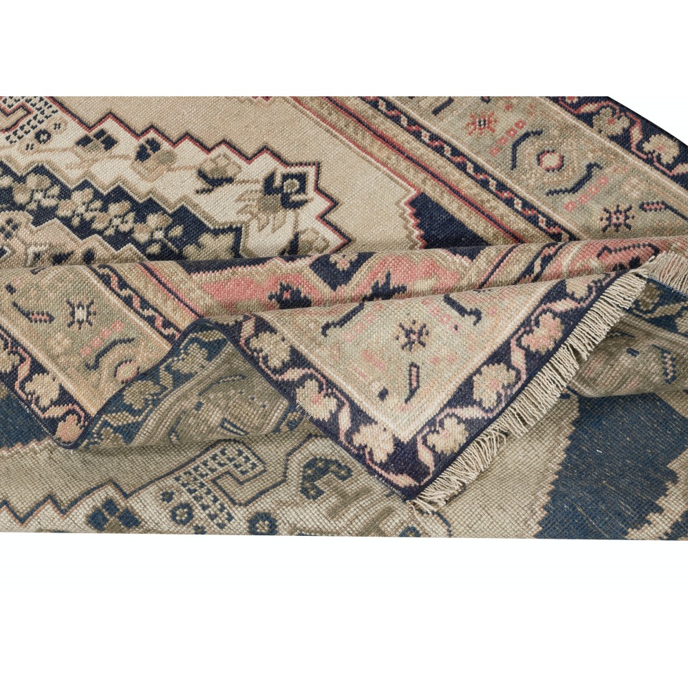 Vintage Handmade Turkish Area Rug, 100% Wool