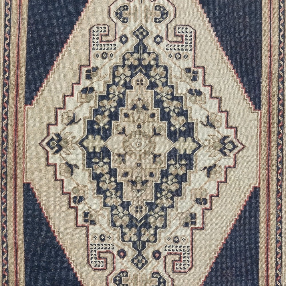 Vintage Handmade Turkish Area Rug, 100% Wool