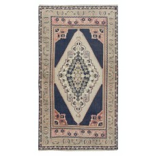 Vintage Handmade Turkish Area Rug, 100% Wool