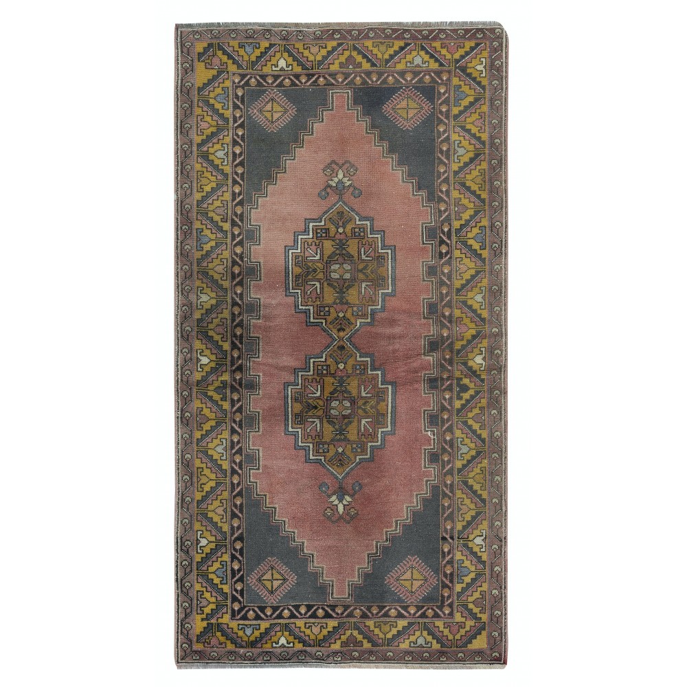 One of a kind Vintage Handmade Turkish Oriental Rug for Traditional Interiors 100% Wool
