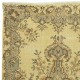 Modern Handmade Turkish Area Rug with Medallion Design & Yellow Background