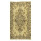 Modern Handmade Turkish Area Rug with Medallion Design & Yellow Background