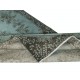 Contemporary Handmade Turkish Area Rug Over-Dyed in Blue. Woolen Floor Covering