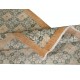 Vintage Hand-Made Turkish Green Area Rug with Floral Design & Solid Orange Border