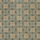 Vintage Hand-Made Turkish Green Area Rug with Floral Design & Solid Orange Border