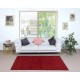 Handmade Turkish Accent Rug with Floral Design in Red Color