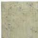 Art Deco Design Handmade Low Pile Wool Area Rug in Green Color
