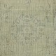 Art Deco Design Handmade Low Pile Wool Area Rug in Green Color