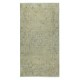 Art Deco Design Handmade Low Pile Wool Area Rug in Green Color