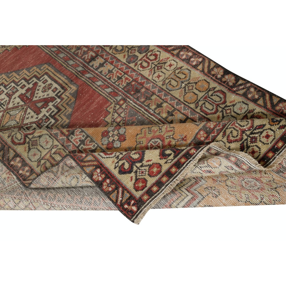 Vintage Handmade Turkish Oriental Rug for Country Homes, Rustic & Tribal Interiors. 100% Wool