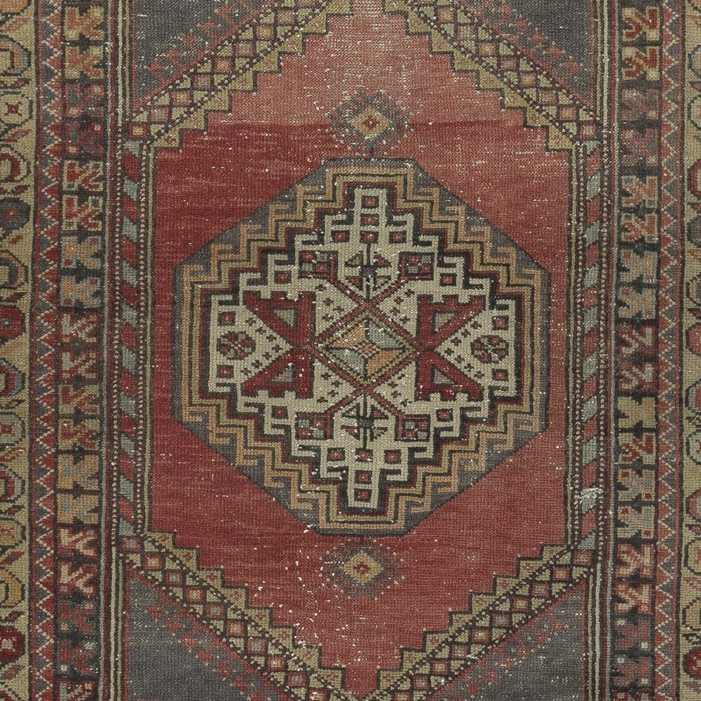 Vintage Handmade Turkish Oriental Rug for Country Homes, Rustic & Tribal Interiors. 100% Wool