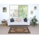 One of a kind Vintage Handmade Turkish Area Rug with Medallion 100% Wool