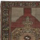 One of a kind Vintage Handmade Turkish Area Rug with Medallion 100% Wool