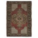 One of a kind Vintage Handmade Turkish Area Rug with Medallion 100% Wool