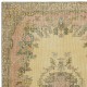 Yellow Turkish Area Rug, Handmade Accent Rug, Bohemian Style Floor Covering