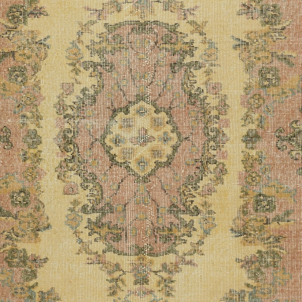 Yellow Turkish Area Rug, Handmade Accent Rug, Bohemian Style Floor Covering
