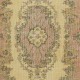 Yellow Turkish Area Rug, Handmade Accent Rug, Bohemian Style Floor Covering