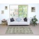 Vintage Handmade Beige Turkish Accent Rug with Floral Design
