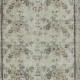 Vintage Handmade Beige Turkish Accent Rug with Floral Design