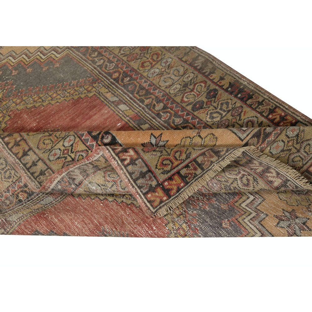 Traditional Turkish Tribal Rug, Vintage Oriental Carpet, Wool Pile