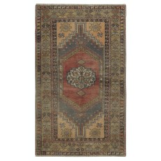 Traditional Turkish Tribal Rug, Vintage Oriental Carpet, Wool Pile