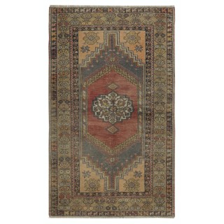 Traditional Turkish Tribal Rug, Vintage Oriental Carpet, Wool Pile