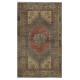 Traditional Turkish Tribal Rug, Vintage Oriental Carpet, Wool Pile