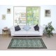 Decorative Blue Color Handmade Turkish Wool Area Rug with Flower Design