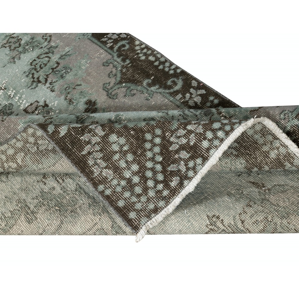 Contemporary Handmade Blue Color Area Rug, Hand Knotted Turkish Floor Covering