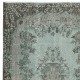 Contemporary Handmade Blue Color Area Rug, Hand Knotted Turkish Floor Covering