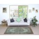 Vintage Handmade Medallion Design Area Rug redyed in Blue Color for modern interiors