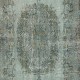 Vintage Handmade Medallion Design Area Rug redyed in Blue Color for modern interiors