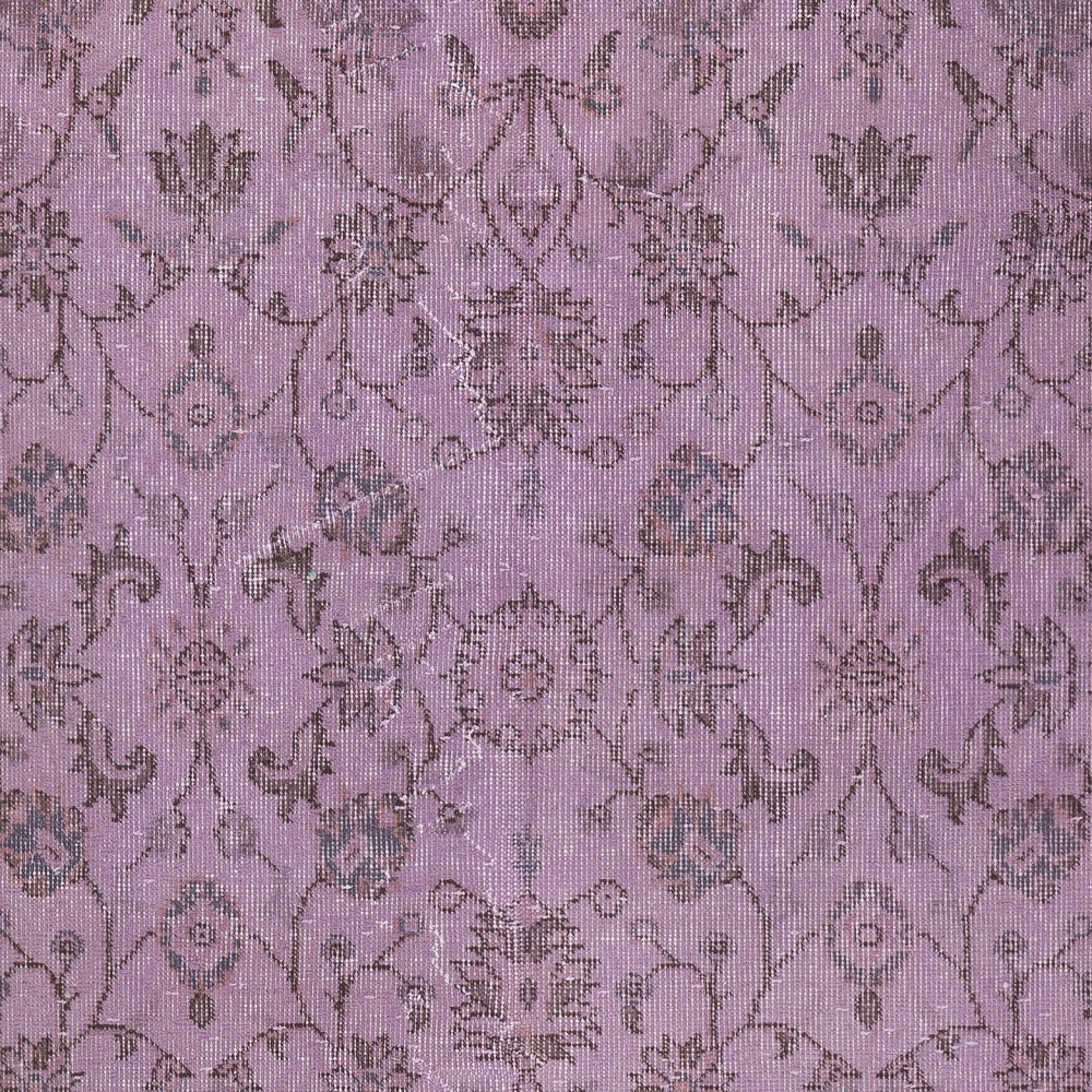 Flower Design Purple Color Rug. Decorative Handmade Turkish Floor Rug