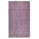 Flower Design Purple Color Rug. Decorative Handmade Turkish Floor Rug