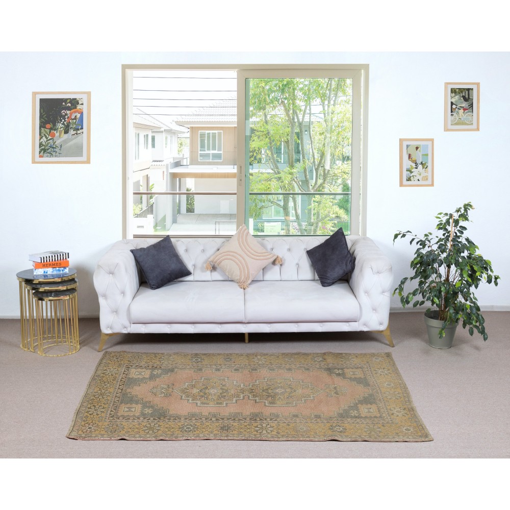 Traditional Handmade Turkish Tribal Rug. Circa 1960. Vintage Oriental Carpet. 100% Wool