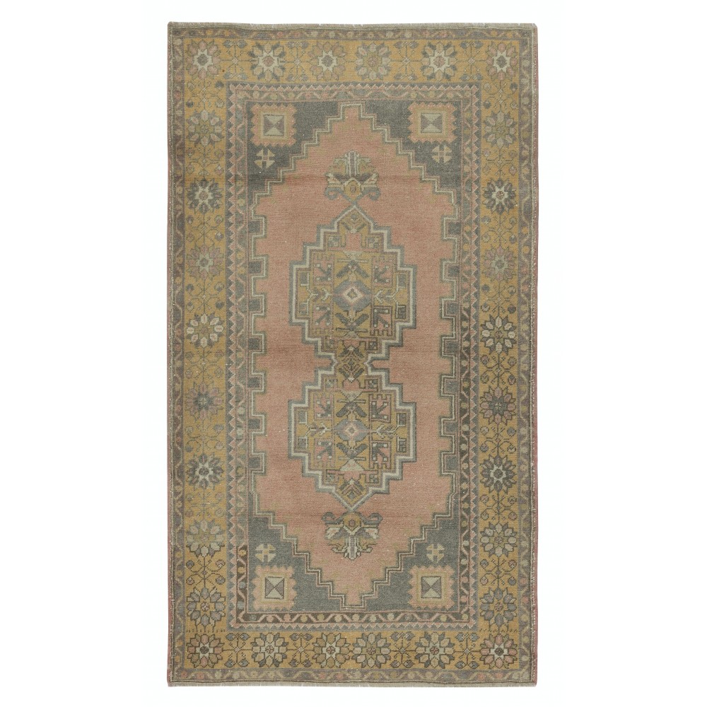 Traditional Handmade Turkish Tribal Rug. Circa 1960. Vintage Oriental Carpet. 100% Wool