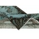 Contemporary Handmade Blue Color Turkish Wool Area Rug with Medallion Design