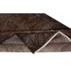 Distressed Hand Knotted Wool Rug, Shabby Chic Brown Color Turkish Accent Rug